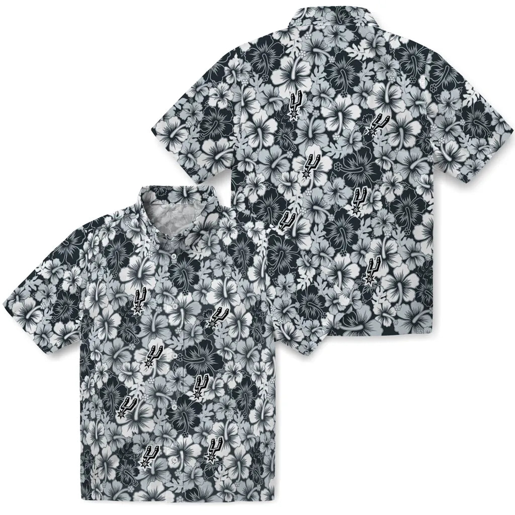San Antonio Spurs Hawaiian Shirt - Hibiscus Blooms | Hula Hawaiian Shirts