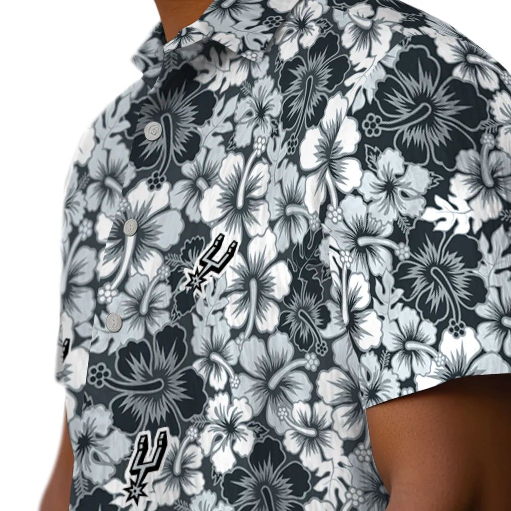 San Antonio Spurs Hawaiian Shirt - Hibiscus Blooms | Hula Hawaiian Shirts