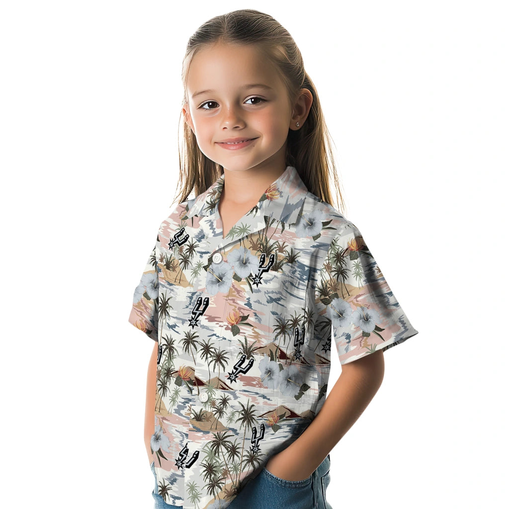 San Antonio Spurs Hawaiian Shirt - Hibiscus Seaside | Hula Hawaiian Shirts