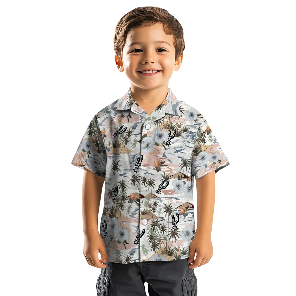San Antonio Spurs Hawaiian Shirt - Hibiscus Seaside | Hula Hawaiian Shirts