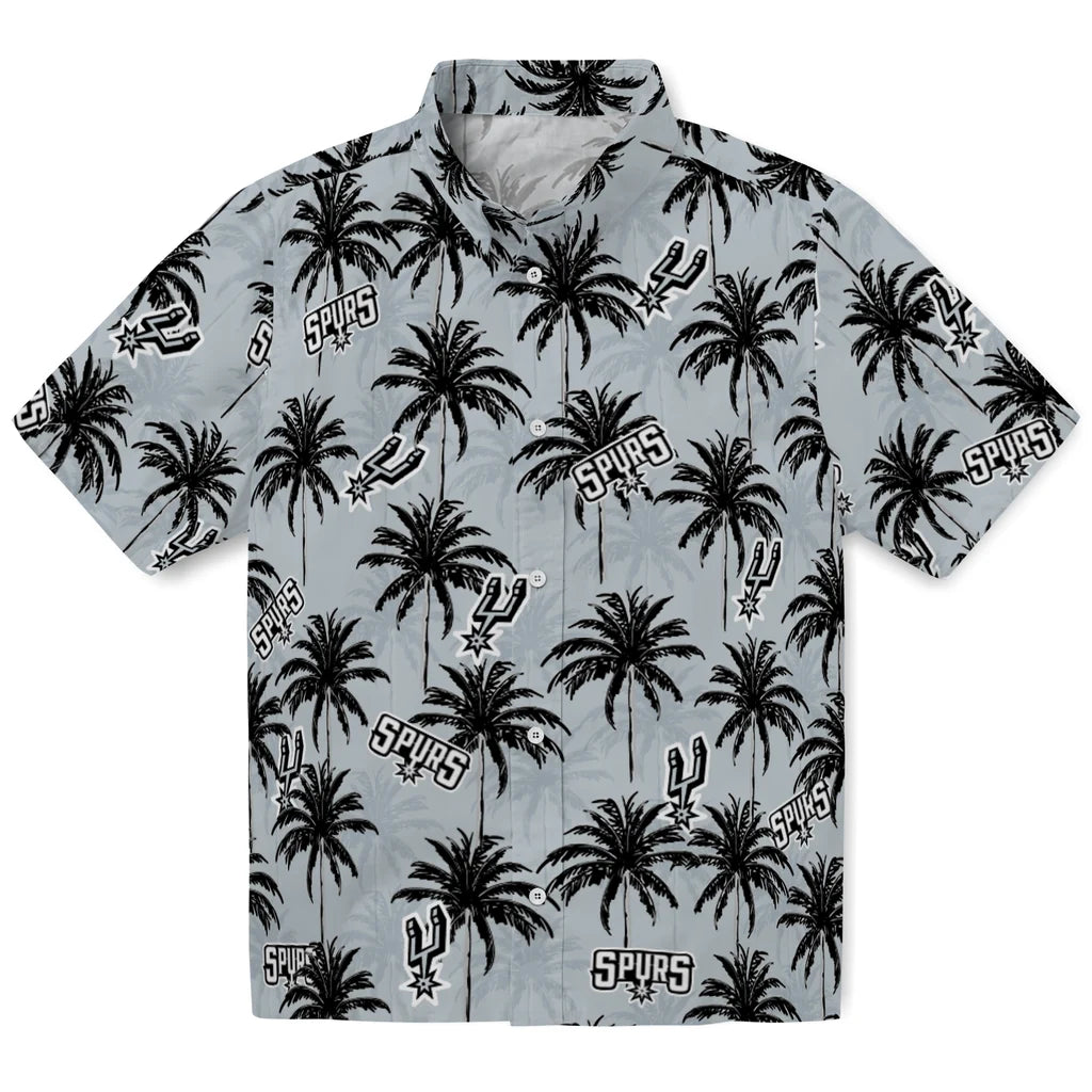 San Antonio Spurs Hawaiian Shirt - Palm Tree Motif | Hula Hawaiian Shirts