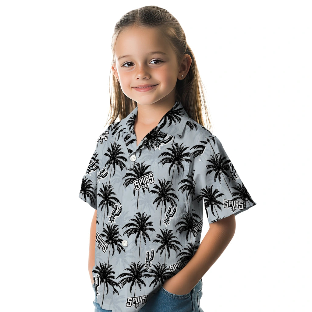 San Antonio Spurs Hawaiian Shirt - Palm Tree Motif | Hula Hawaiian Shirts