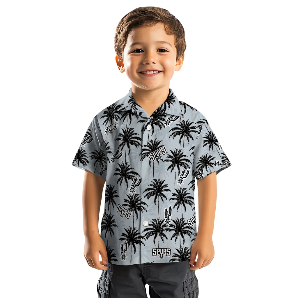 San Antonio Spurs Hawaiian Shirt - Palm Tree Motif | Hula Hawaiian Shirts