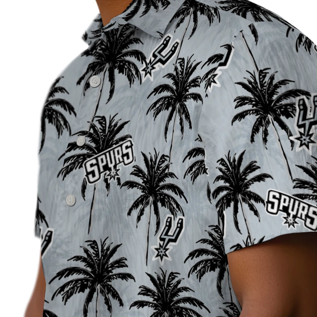 San Antonio Spurs Hawaiian Shirt - Palm Tree Motif | Hula Hawaiian Shirts