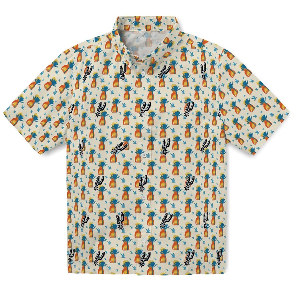San Antonio Spurs Hawaiian Shirt - Pineapple Delight | Hula Hawaiian Shirts