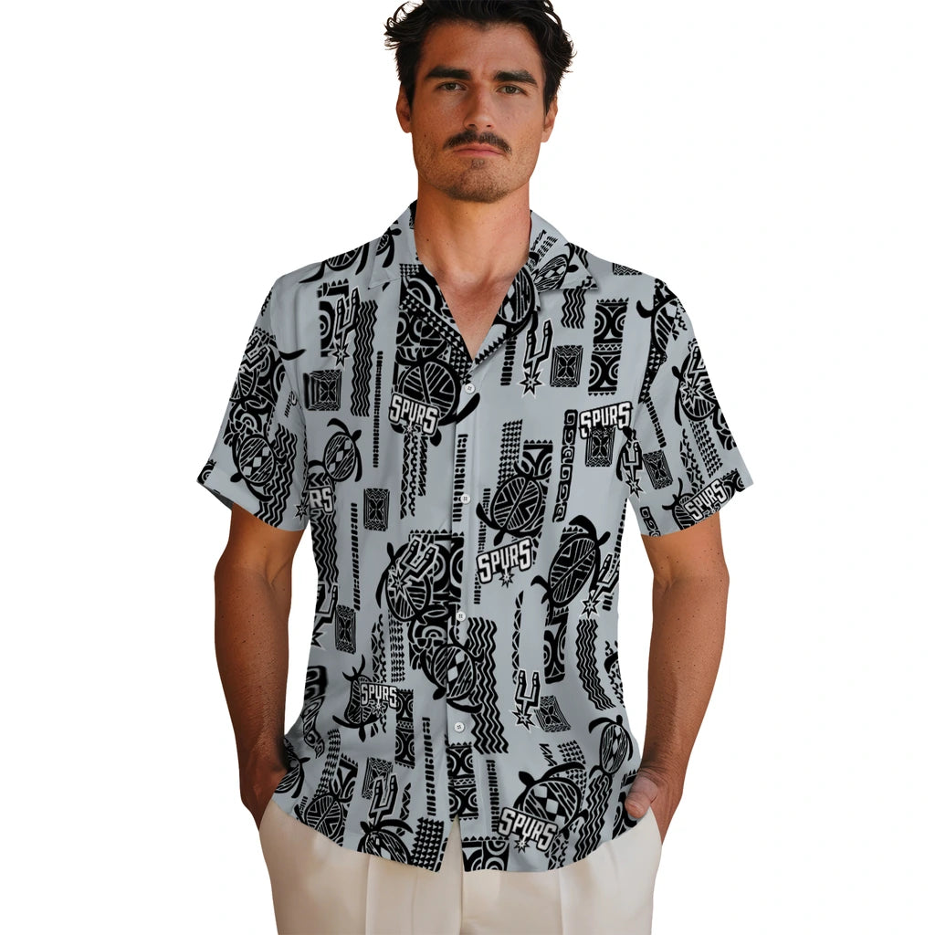 San Antonio Spurs Hawaiian Shirt - Turtle Lines | Hula Hawaiian Shirts