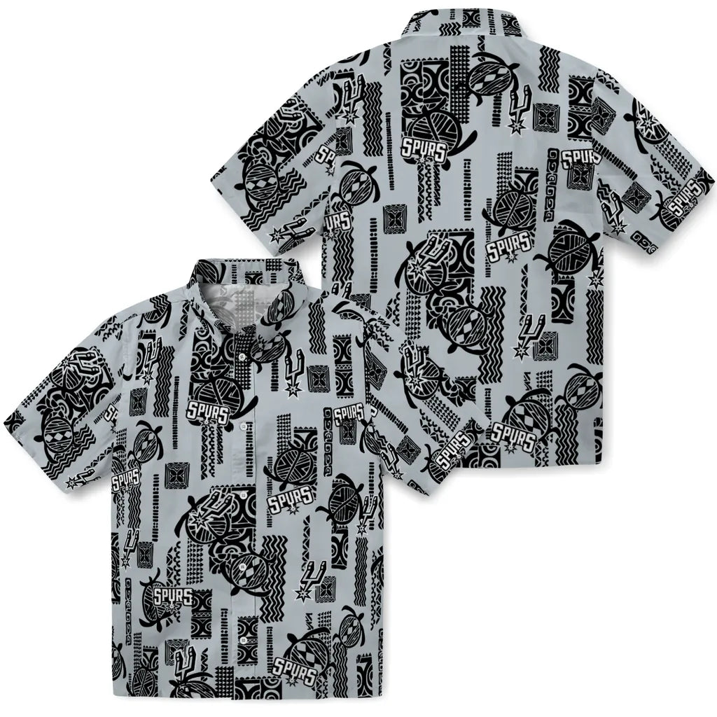 San Antonio Spurs Hawaiian Shirt - Turtle Lines | Hula Hawaiian Shirts
