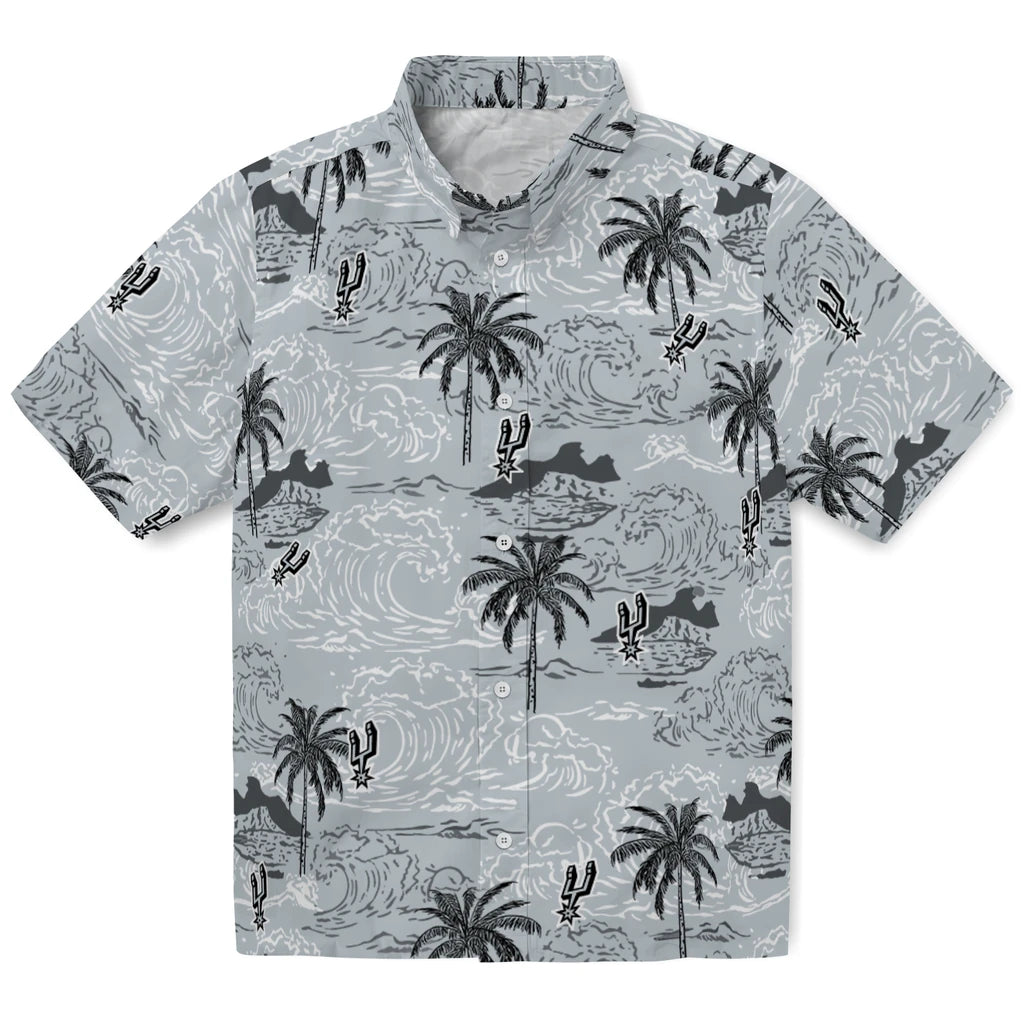 San Antonio Spurs Hawaiian Shirt - Wave Palm | Hula Hawaiian Shirts