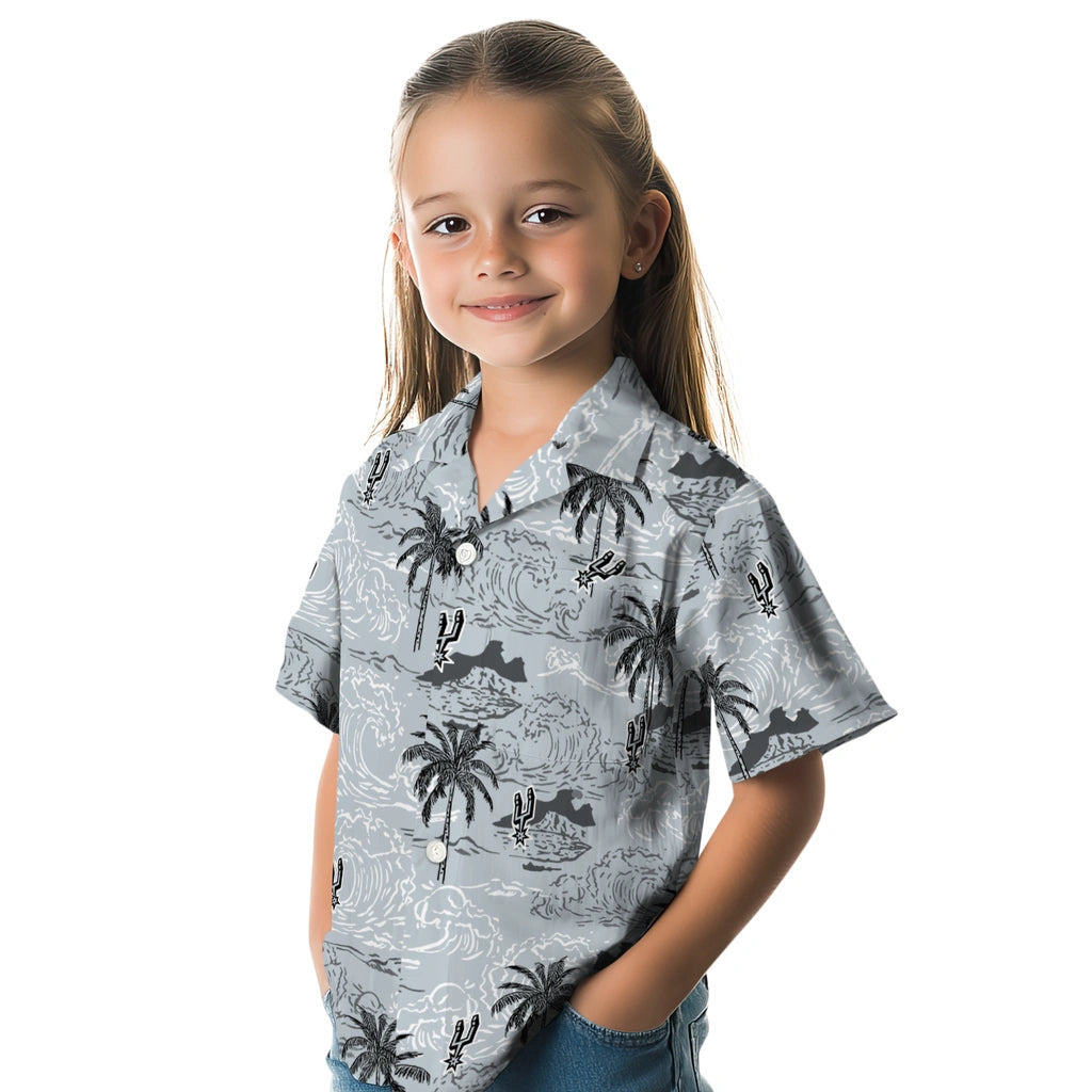 San Antonio Spurs Hawaiian Shirt - Wave Palm | Hula Hawaiian Shirts