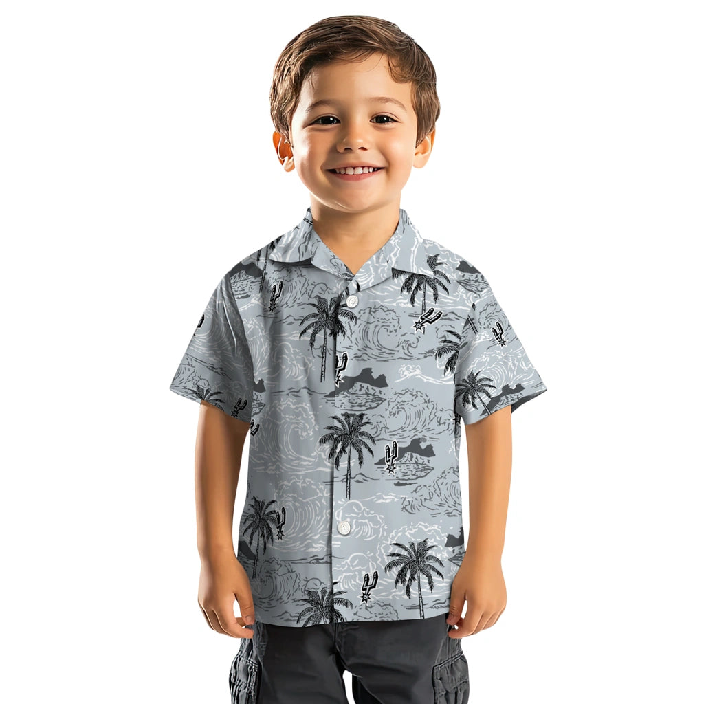 San Antonio Spurs Hawaiian Shirt - Wave Palm | Hula Hawaiian Shirts