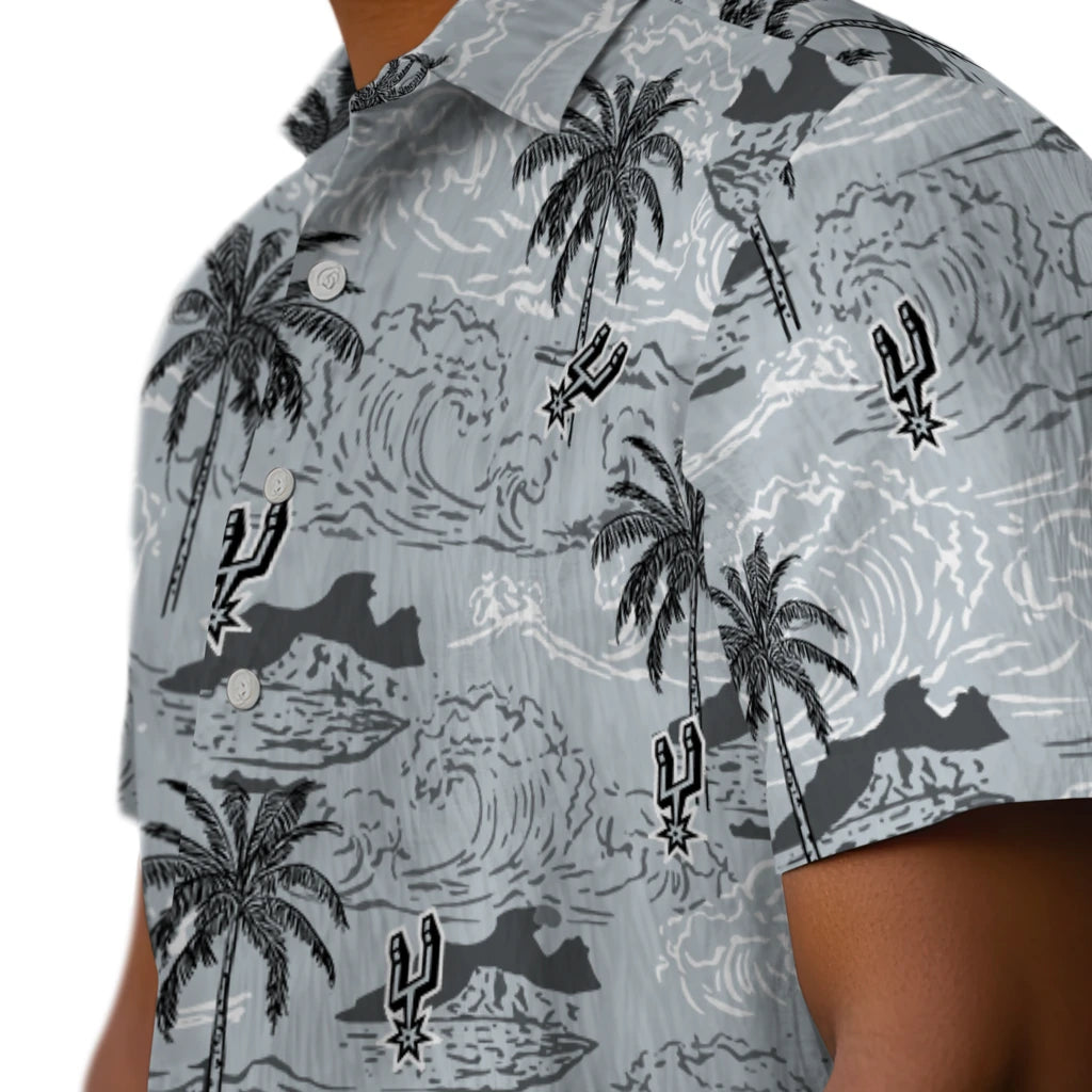 San Antonio Spurs Hawaiian Shirt - Wave Palm | Hula Hawaiian Shirts