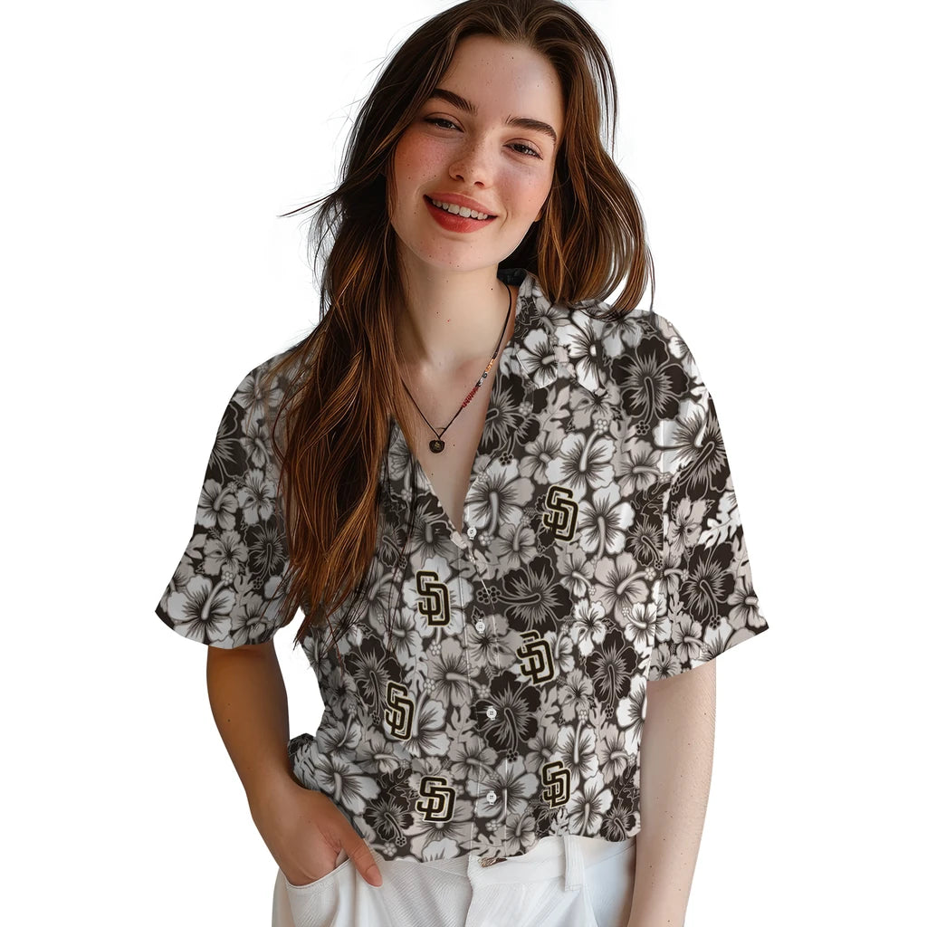 San Diego Padres Hawaiian Shirt - Hibiscus Blooms | Hula Hawaiian Shirts