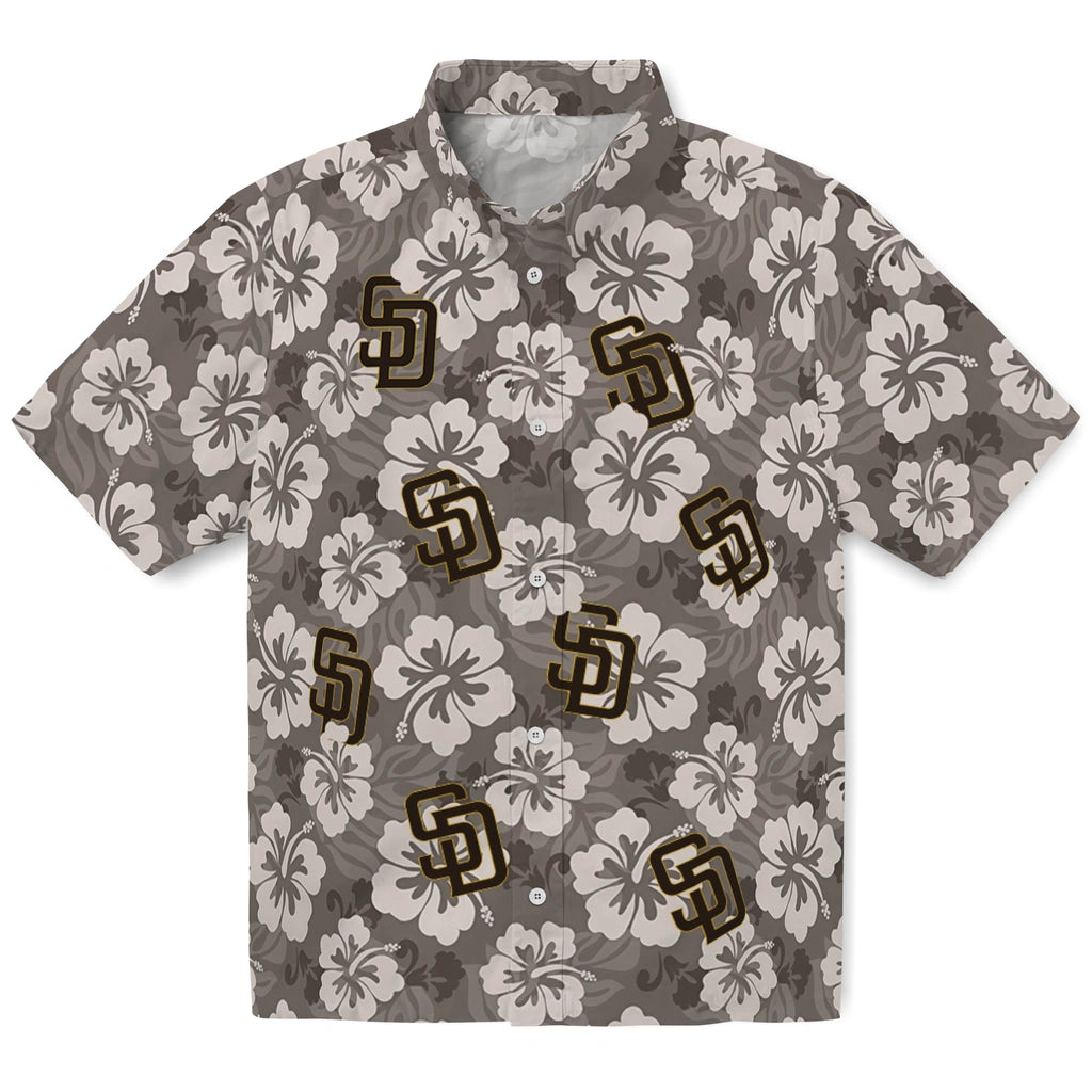 San Diego Padres Hawaiian Shirt - Hibiscus Cluster | Hula Hawaiian Shirts