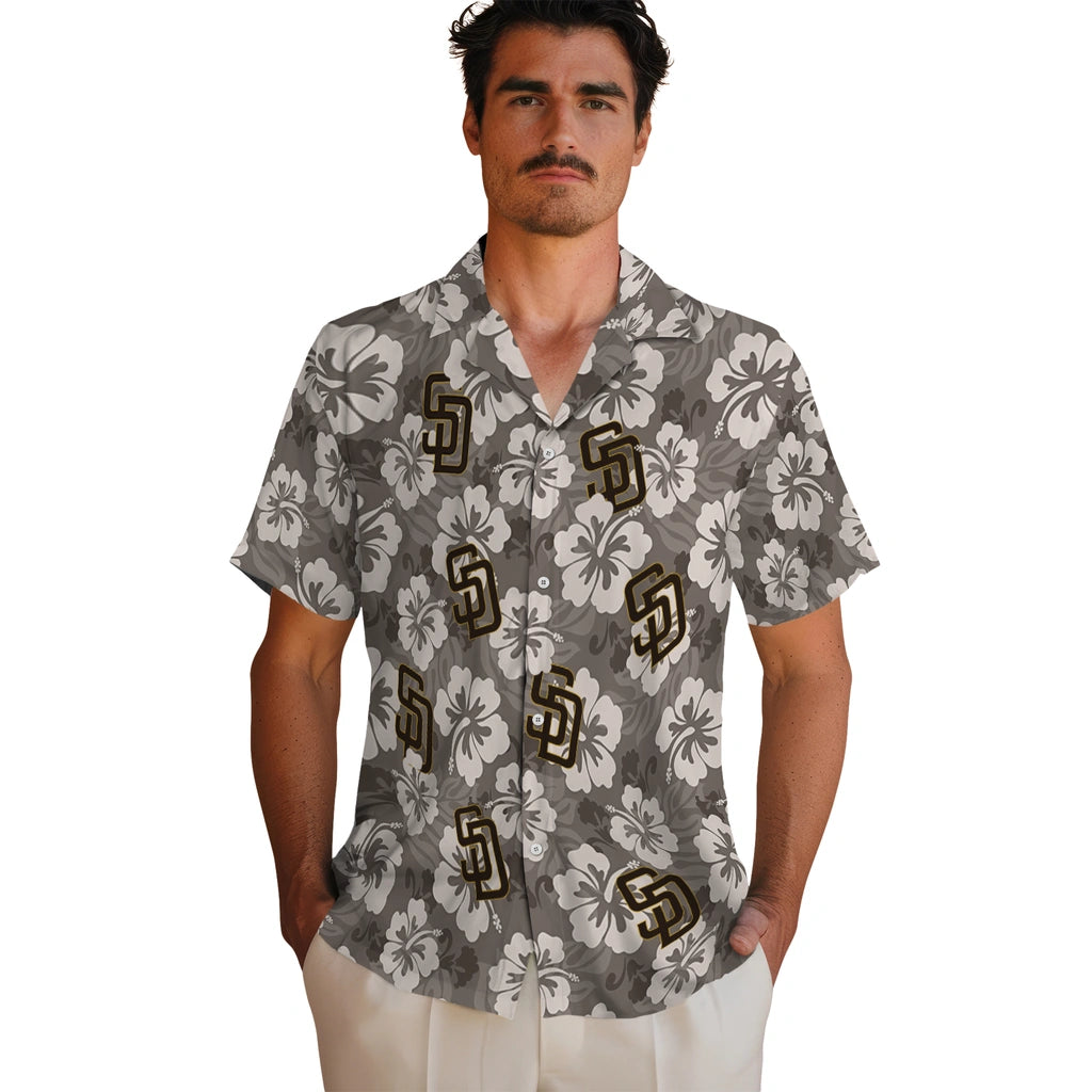 San Diego Padres Hawaiian Shirt - Hibiscus Cluster | Hula Hawaiian Shirts