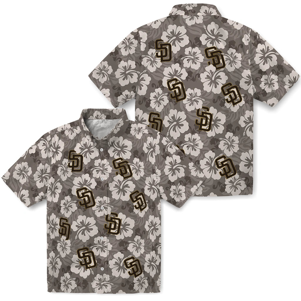 San Diego Padres Hawaiian Shirt - Hibiscus Cluster | Hula Hawaiian Shirts