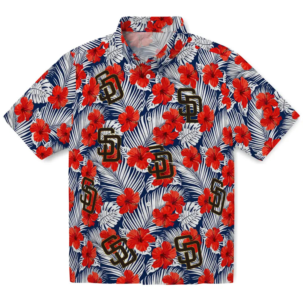 San Diego Padres Hawaiian Shirt - Hibiscus Fiesta | Hula Hawaiian Shirts