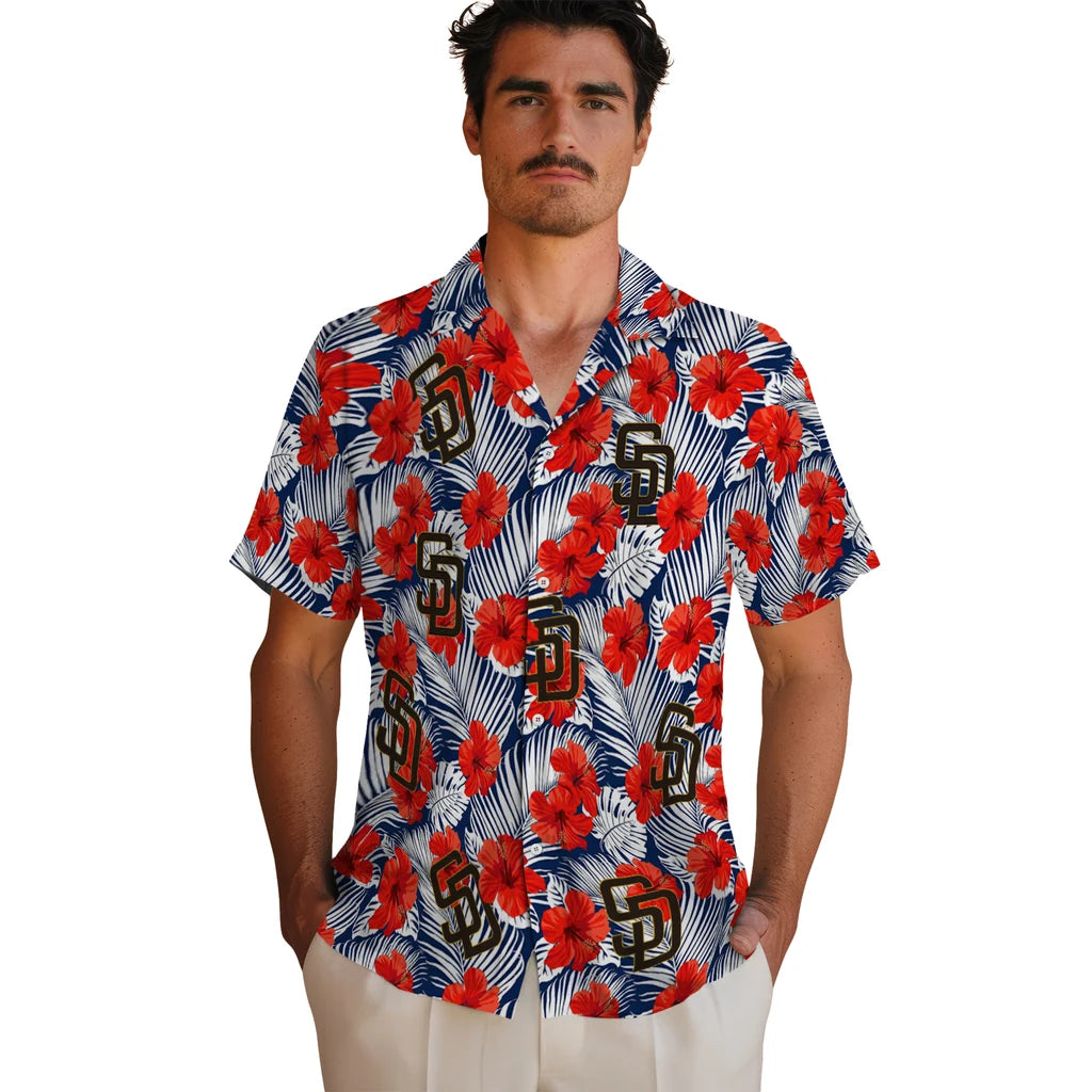 San Diego Padres Hawaiian Shirt - Hibiscus Fiesta | Hula Hawaiian Shirts