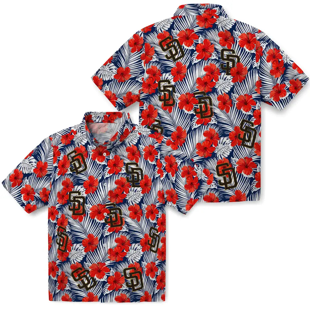 San Diego Padres Hawaiian Shirt - Hibiscus Fiesta | Hula Hawaiian Shirts