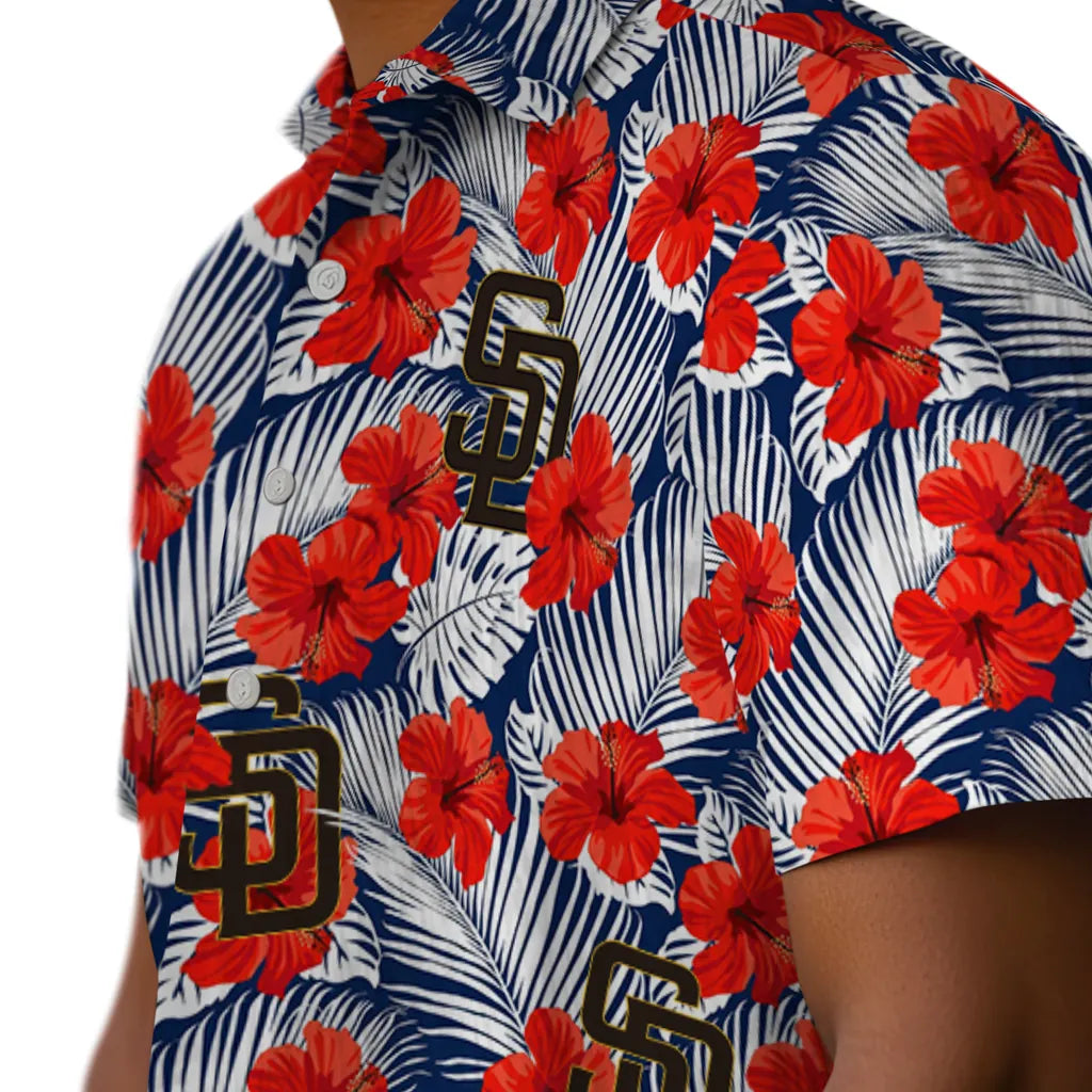 San Diego Padres Hawaiian Shirt - Hibiscus Fiesta | Hula Hawaiian Shirts