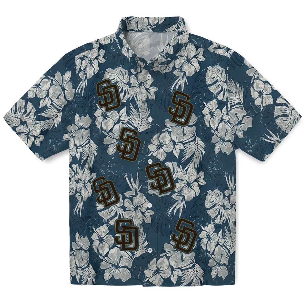 San Diego Padres Hawaiian Shirt - Hibiscus Flowers | Hula Hawaiian Shirts