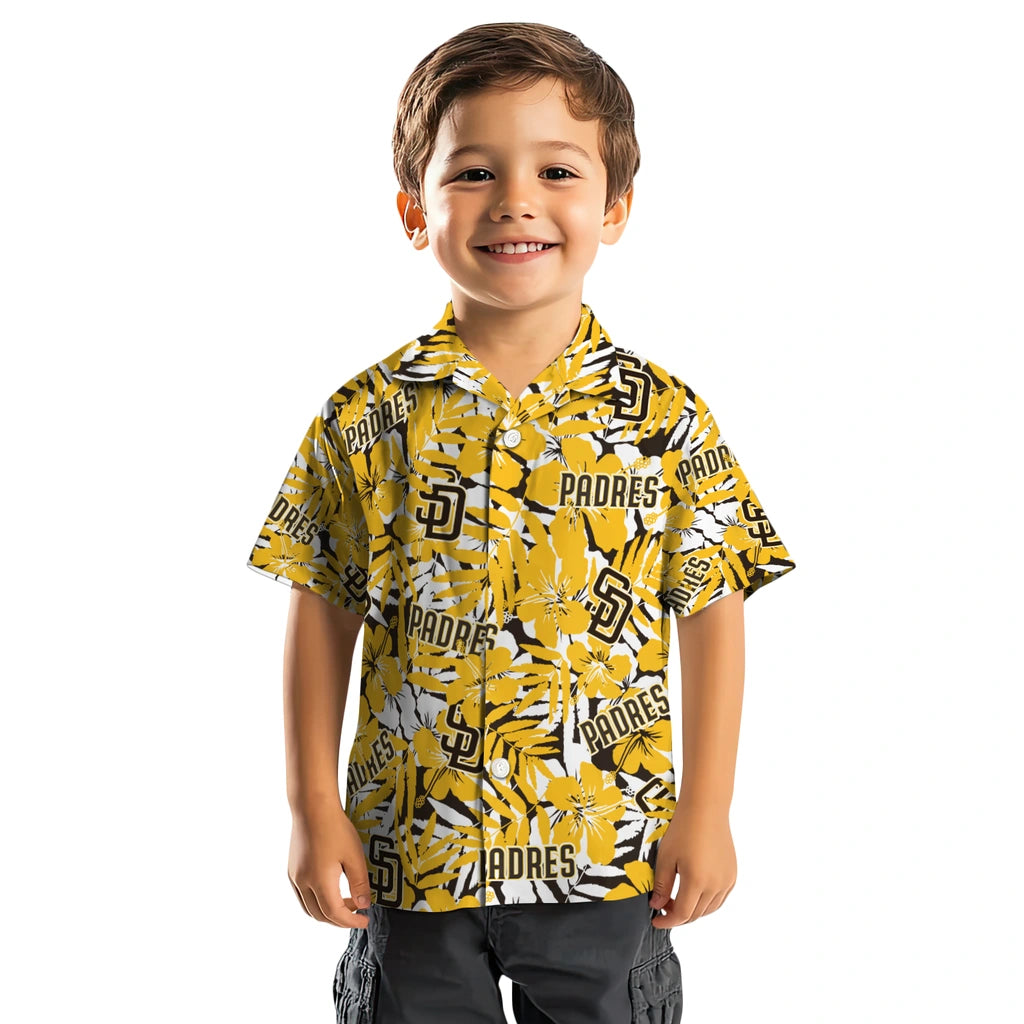 San Diego Padres Hawaiian Shirt - Hibiscus Overlay | Hula Hawaiian Shirts