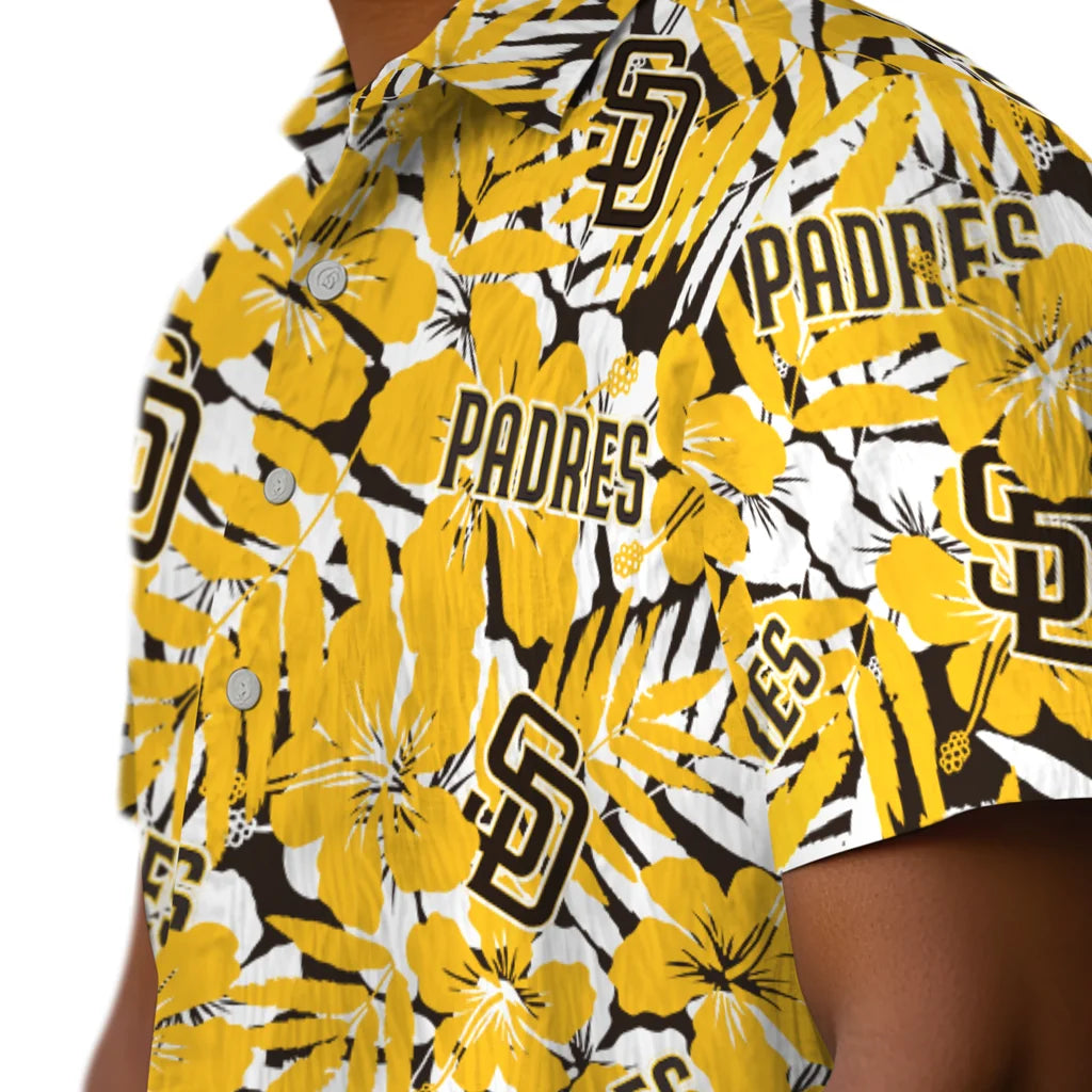 San Diego Padres Hawaiian Shirt - Hibiscus Overlay | Hula Hawaiian Shirts