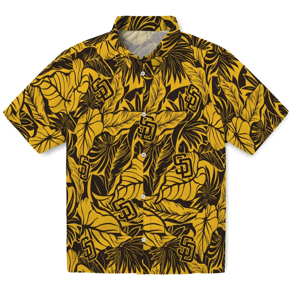 San Diego Padres Hawaiian Shirt - Monstera Layer | Hula Hawaiian Shirts