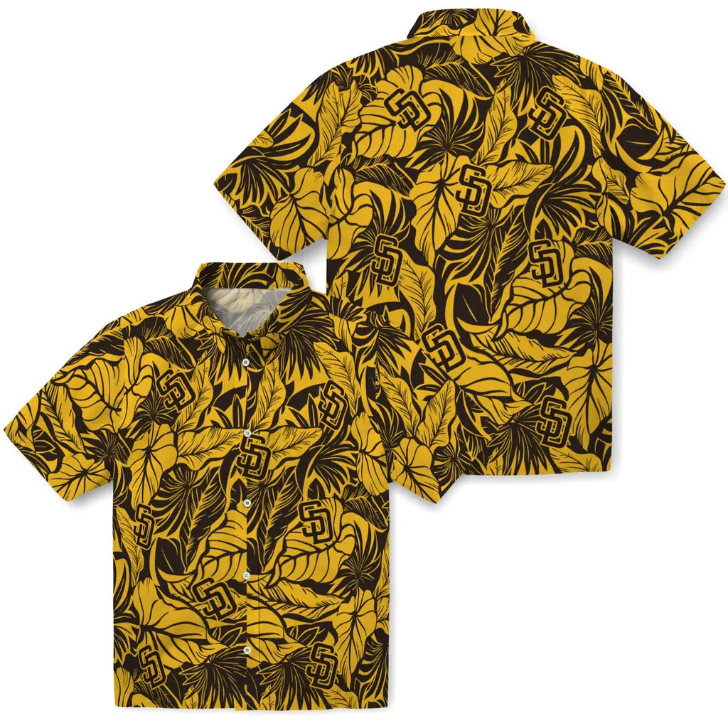 San Diego Padres Hawaiian Shirt - Monstera Layer | Hula Hawaiian Shirts