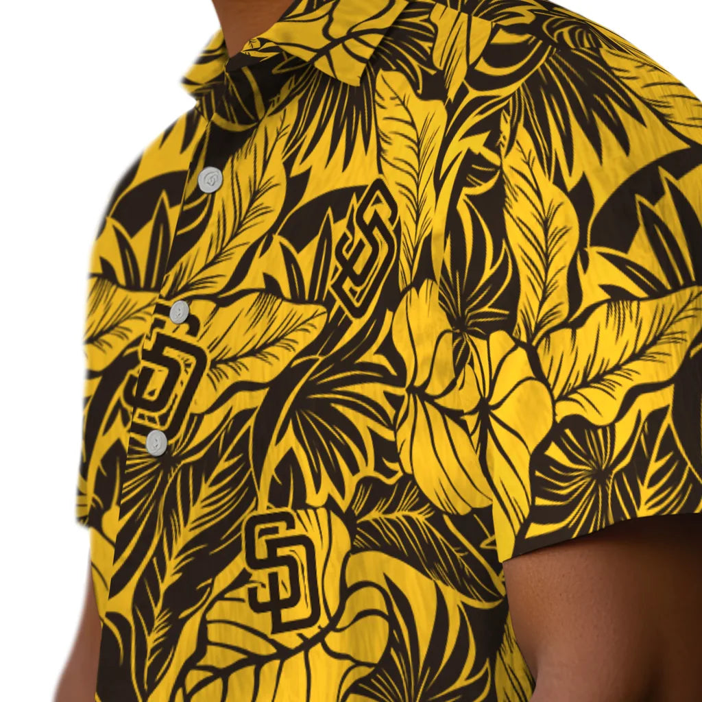 San Diego Padres Hawaiian Shirt - Monstera Layer | Hula Hawaiian Shirts