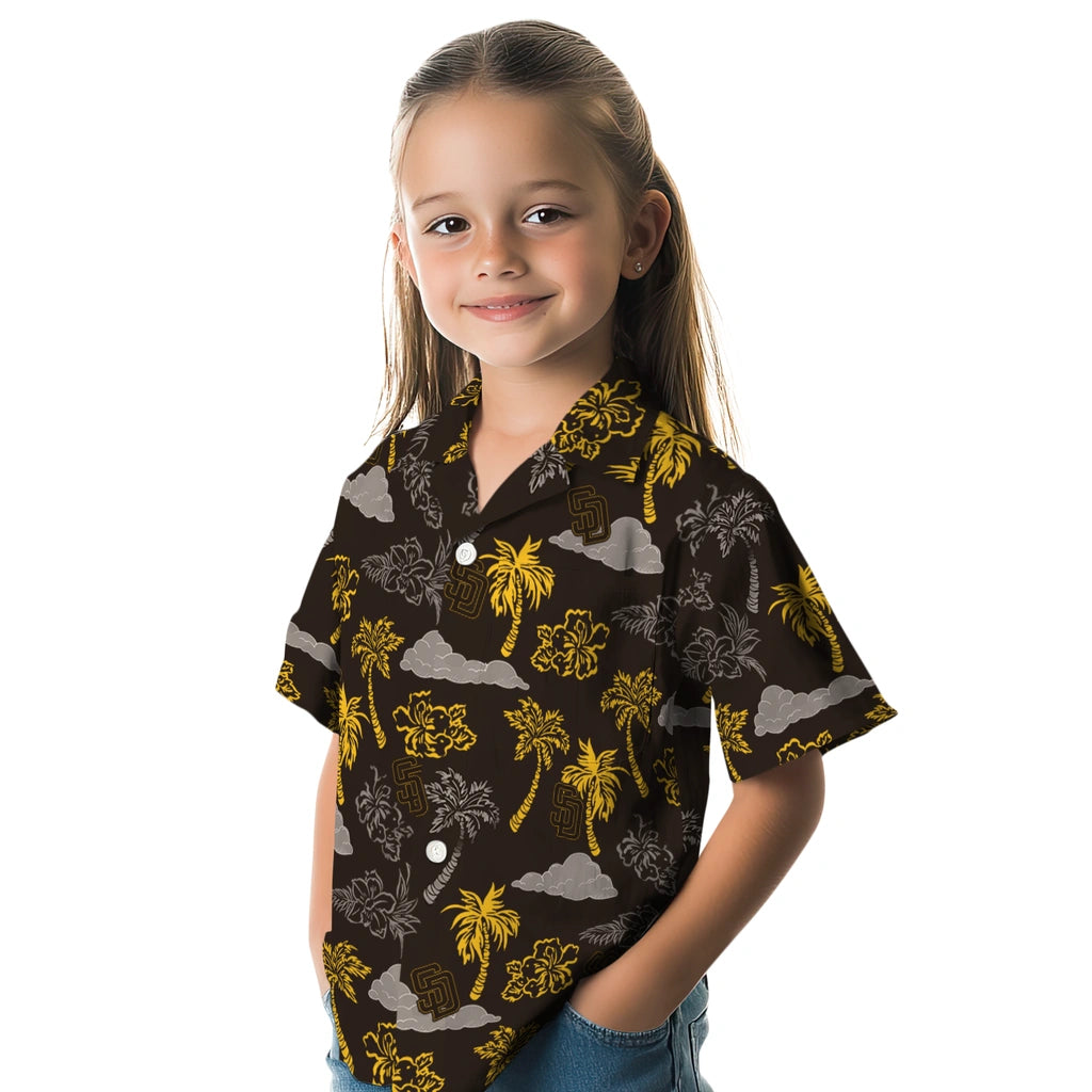San Diego Padres Hawaiian Shirt - Palm And Clouds | Hula Hawaiian Shirts