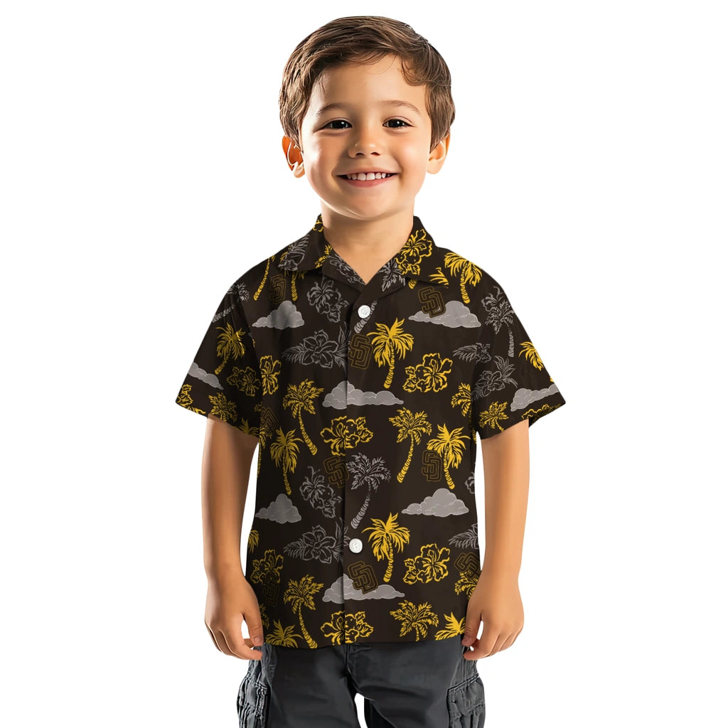 San Diego Padres Hawaiian Shirt - Palm And Clouds | Hula Hawaiian Shirts
