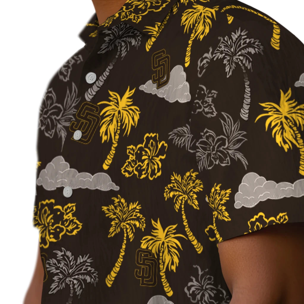 San Diego Padres Hawaiian Shirt - Palm And Clouds | Hula Hawaiian Shirts