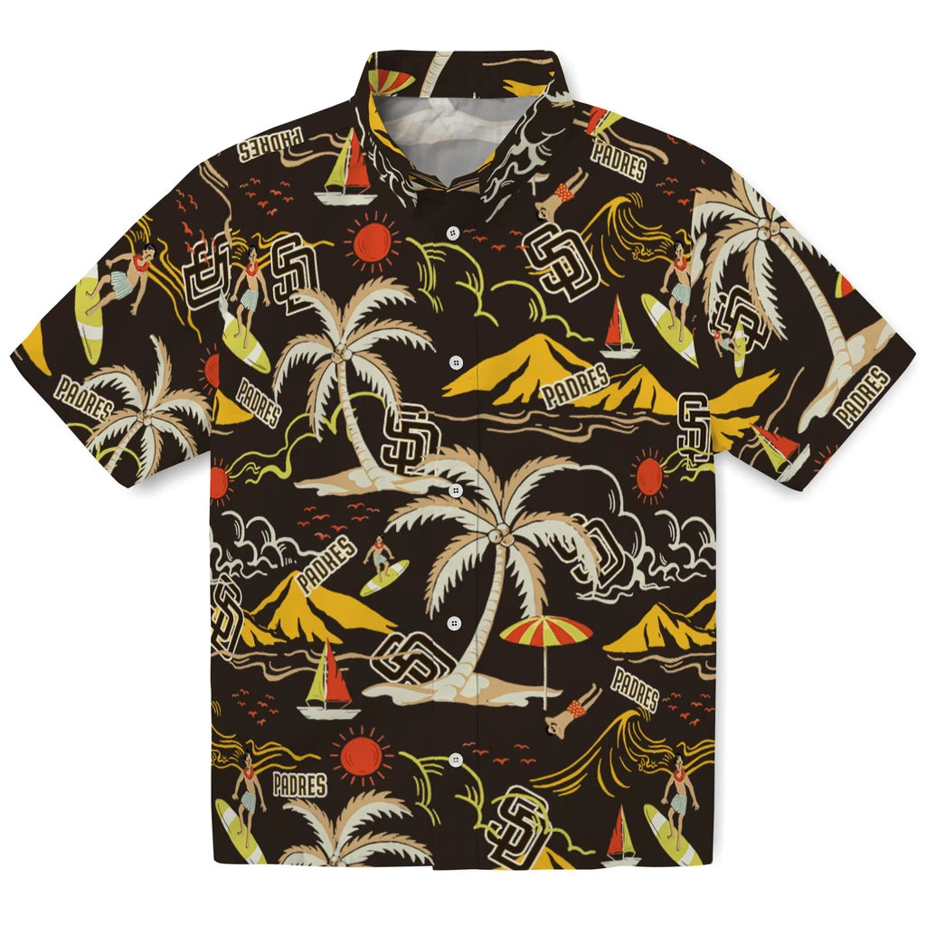 San Diego Padres Hawaiian Shirt - Palm Tree Island | Hula Hawaiian Shirts