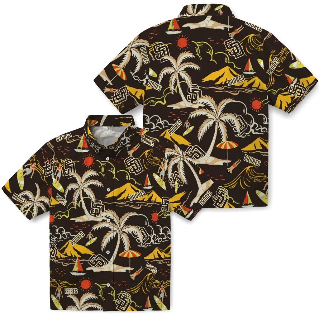 San Diego Padres Hawaiian Shirt - Palm Tree Island | Hula Hawaiian Shirts