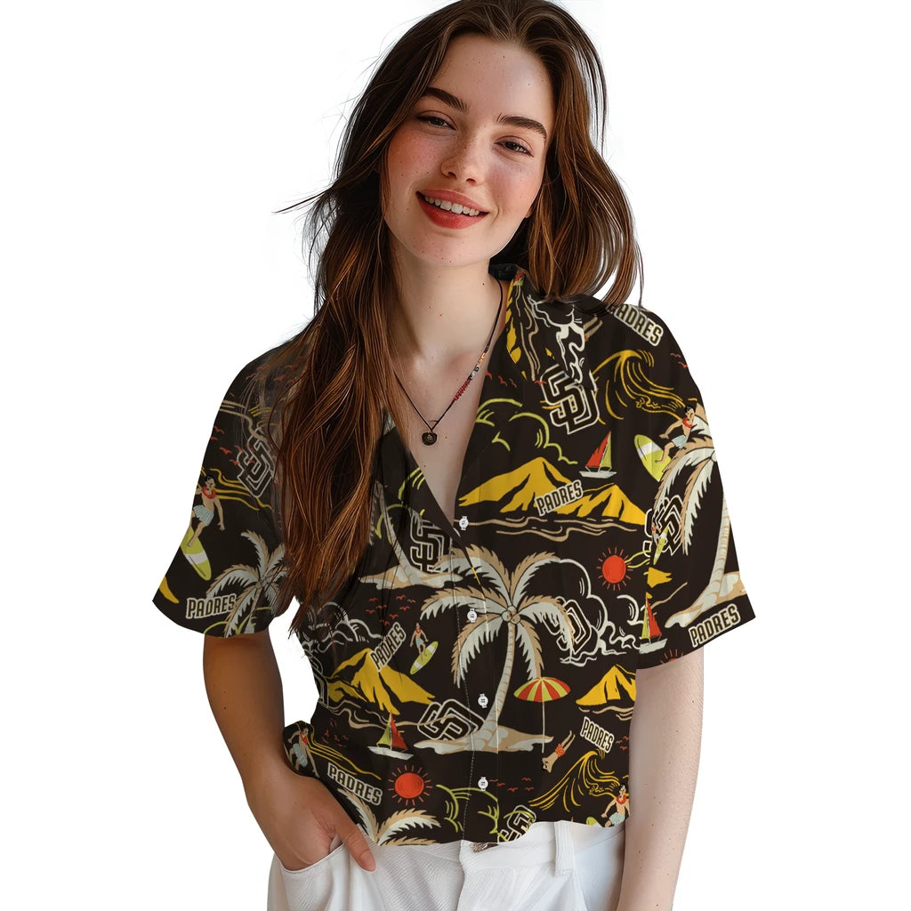 San Diego Padres Hawaiian Shirt - Palm Tree Island | Hula Hawaiian Shirts