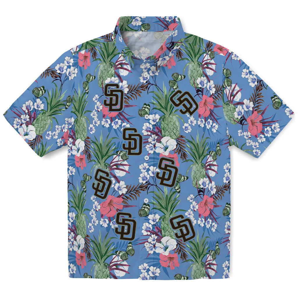 San Diego Padres Hawaiian Shirt - Pineapple Bouquet | Hula Hawaiian Shirts