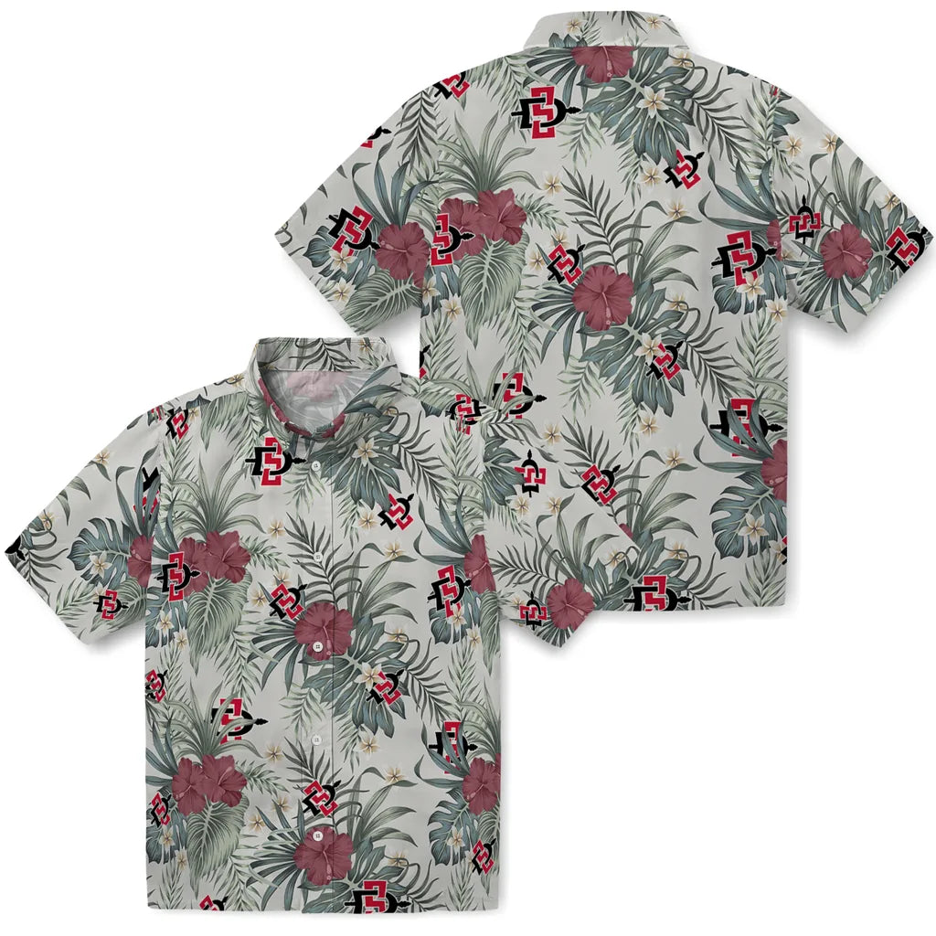 San Diego State Aztecs Hawaiian Shirt - Hibiscus Designs | Hula Hawaiian Shirts