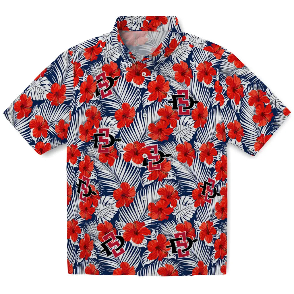 San Diego State Aztecs Hawaiian Shirt - Hibiscus Fiesta | Hula Hawaiian Shirts