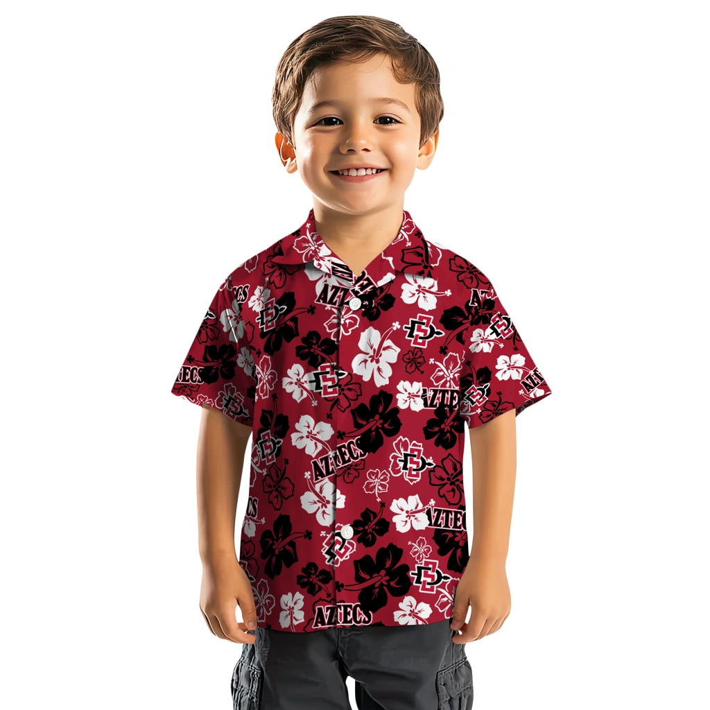 San Diego State Aztecs Hawaiian Shirt - Hibiscus Flower Design | Hula Hawaiian Shirts