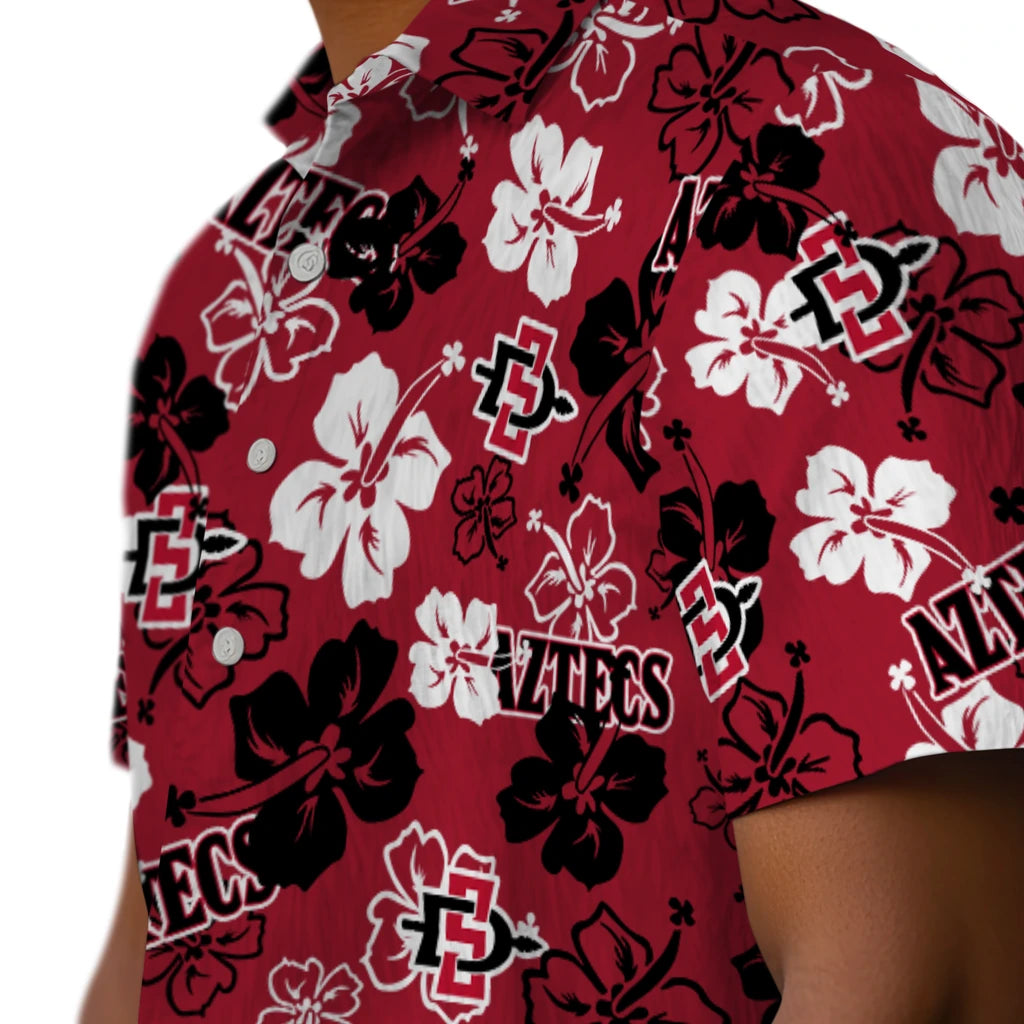 San Diego State Aztecs Hawaiian Shirt - Hibiscus Flower Design | Hula Hawaiian Shirts