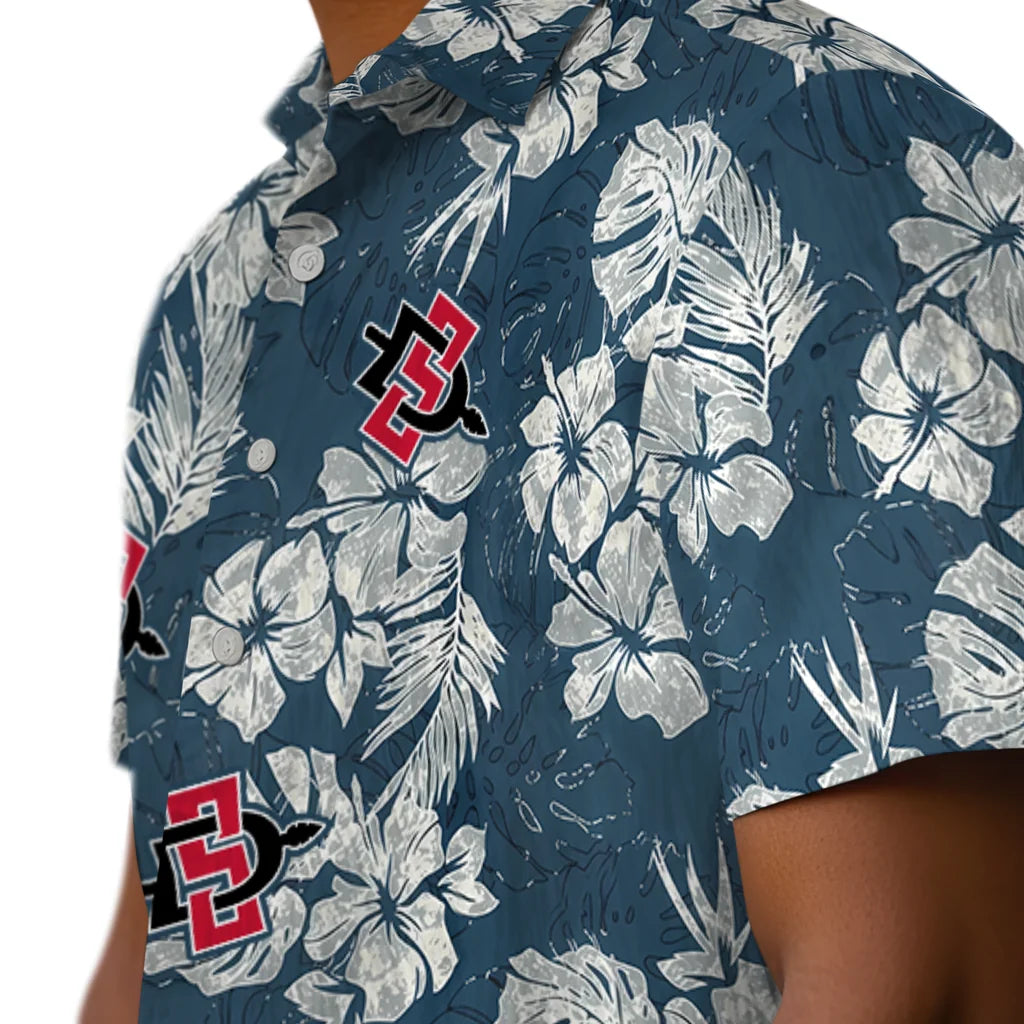 San Diego State Aztecs Hawaiian Shirt - Hibiscus Flowers | Hula Hawaiian Shirts