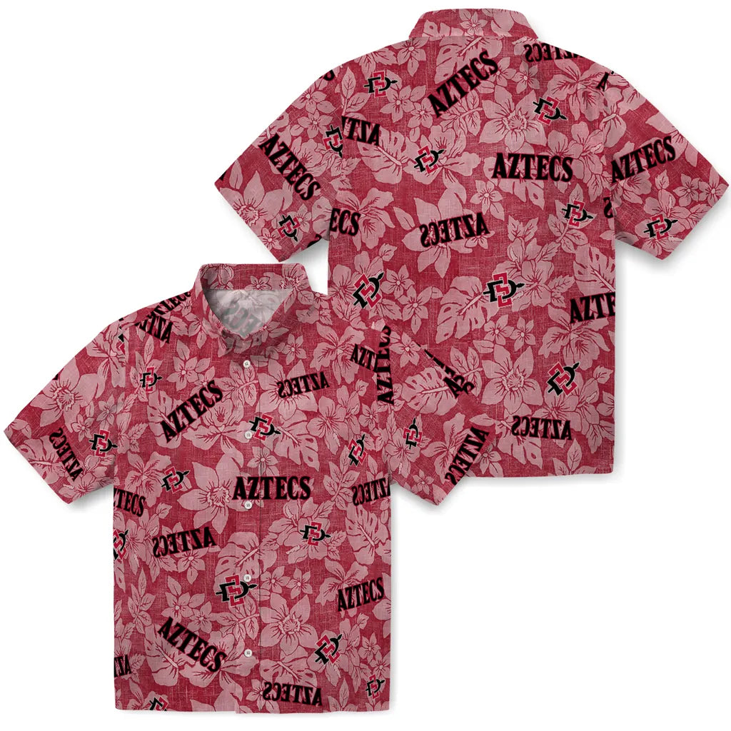 San Diego State Aztecs Hawaiian Shirt - Hibiscus Oasis | Hula Hawaiian Shirts