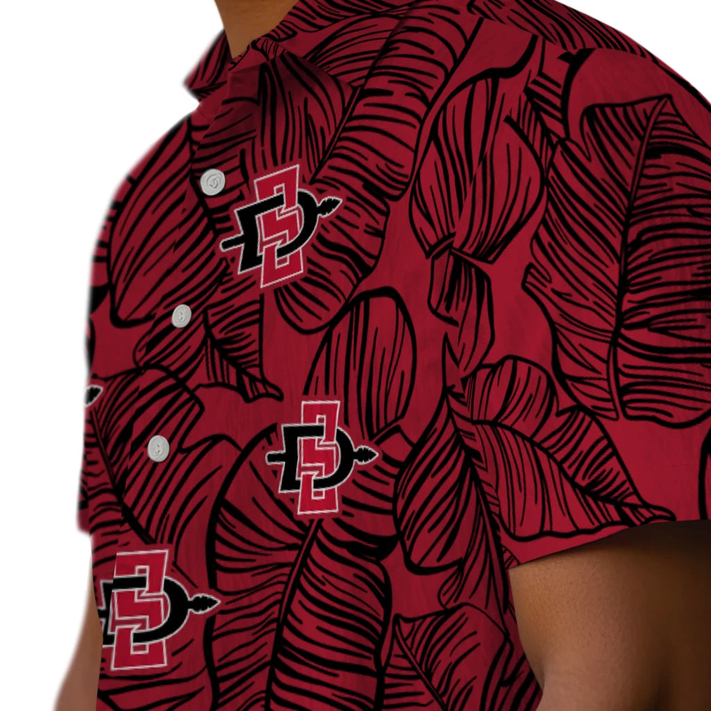 San Diego State Aztecs Hawaiian Shirt - Leaf Outline | Hula Hawaiian Shirts