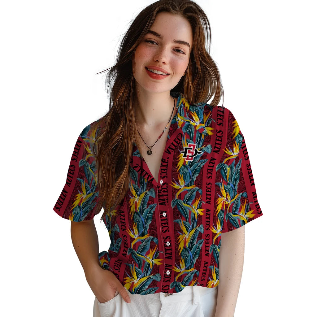 San Diego State Aztecs Hawaiian Shirt - Paradise Vines | Hula Hawaiian Shirts