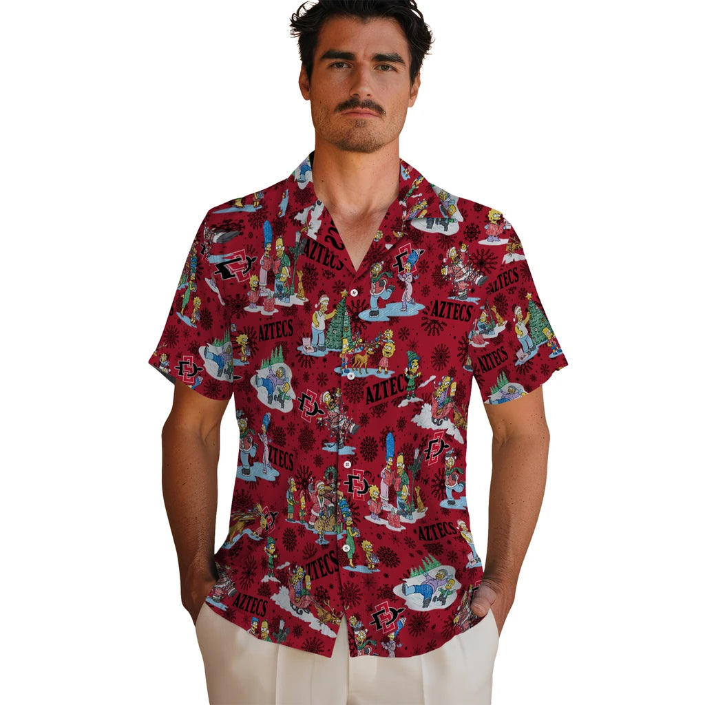 San Diego State Aztecs Hawaiian Shirt - Simpsons Christmas | Hula Hawaiian Shirts