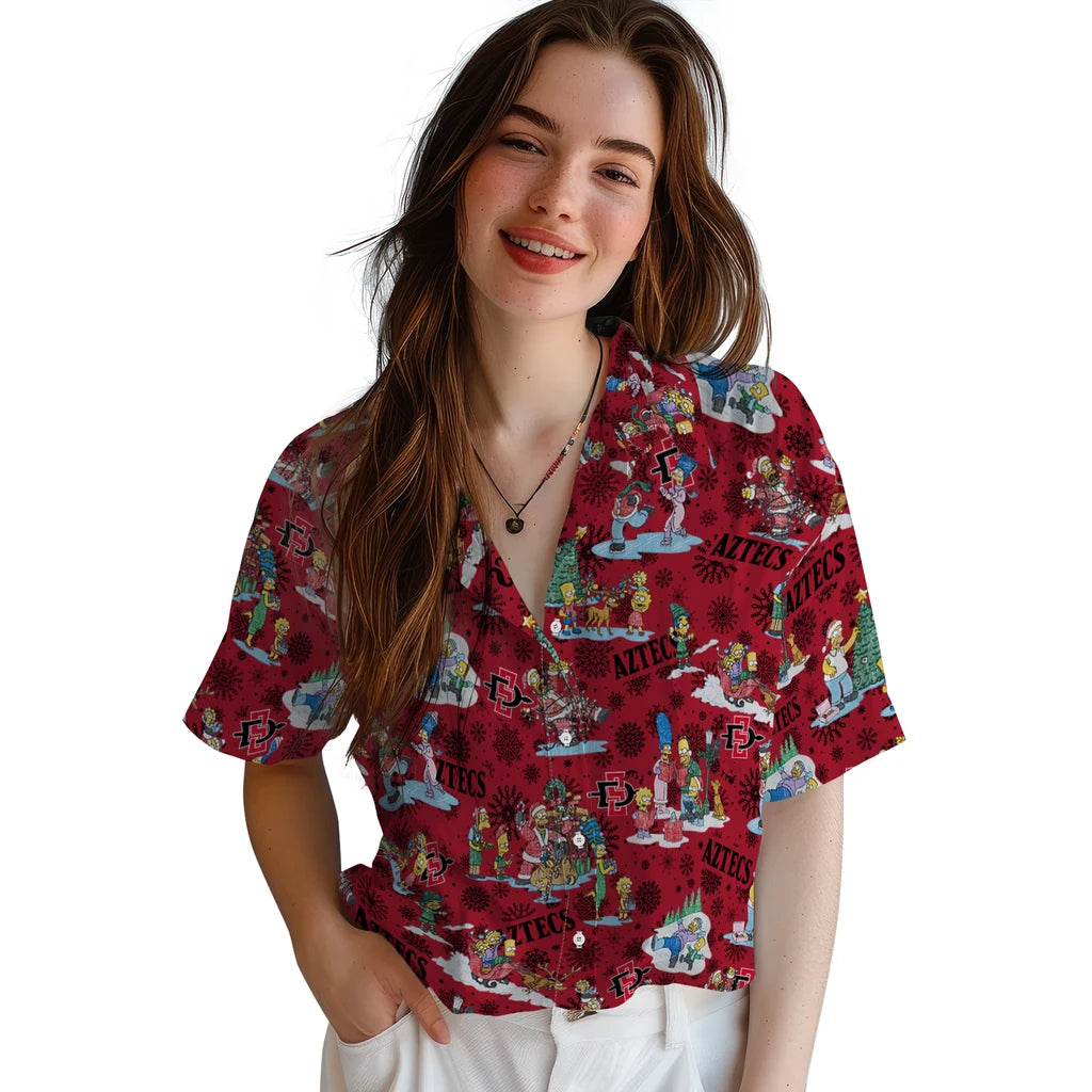 San Diego State Aztecs Hawaiian Shirt - Simpsons Christmas | Hula Hawaiian Shirts