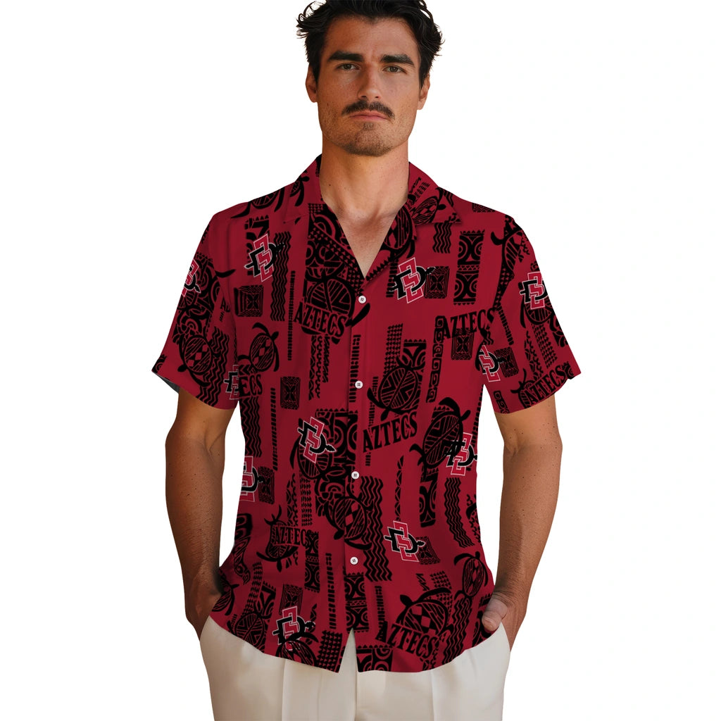 San Diego State Aztecs Hawaiian Shirt - Turtle Lines | Hula Hawaiian Shirts