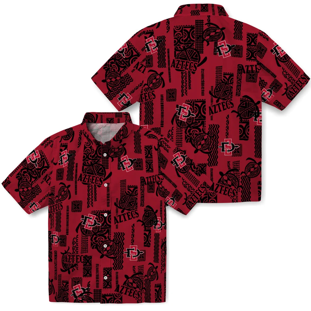 San Diego State Aztecs Hawaiian Shirt - Turtle Lines | Hula Hawaiian Shirts