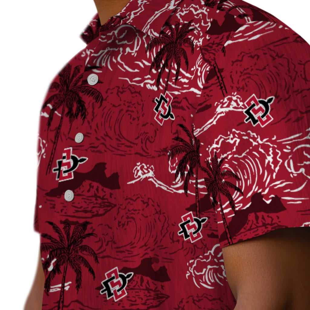 San Diego State Aztecs Hawaiian Shirt - Wave Palm | Hula Hawaiian Shirts
