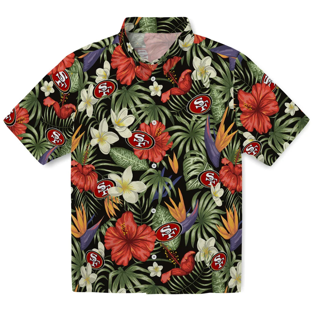 San Francisco 49ers Hawaiian Shirt - Hawaii Floral Hibiscus | Hula Hawaiian Shirts